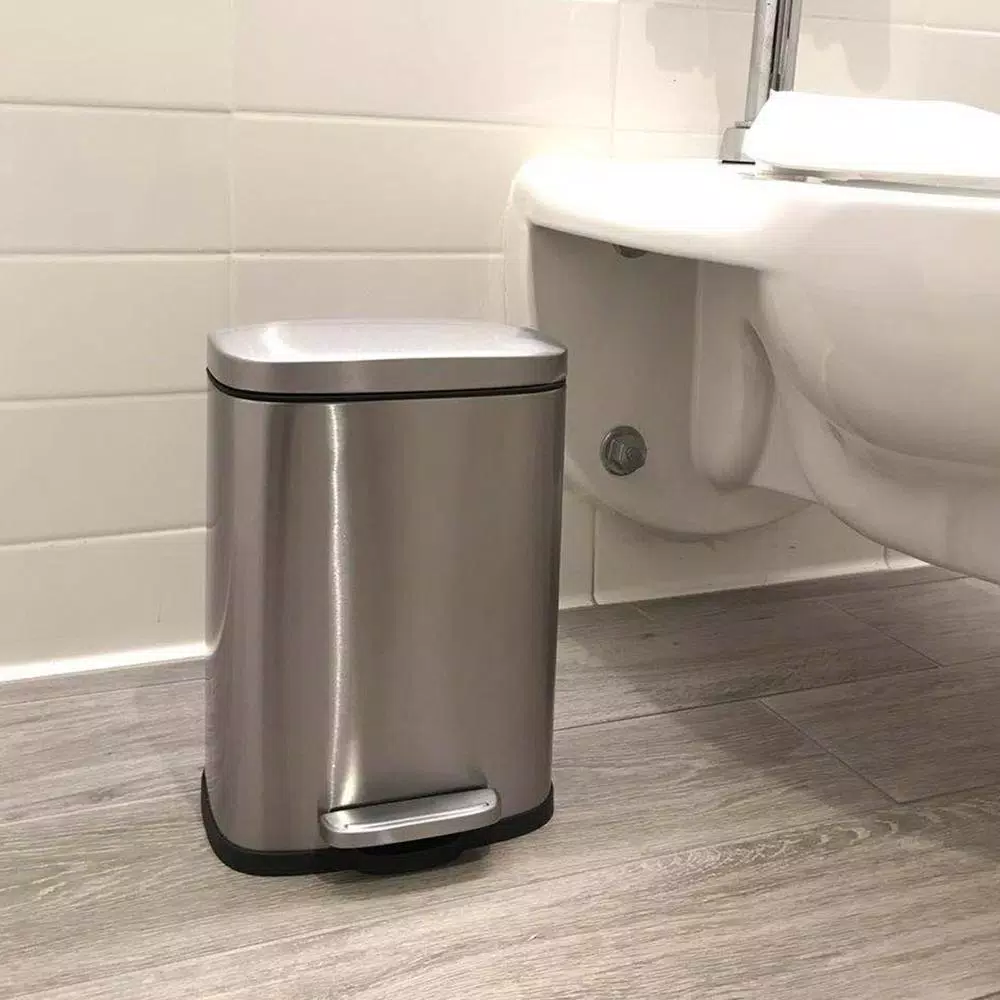 iTouchless SoftStep Stainless Steel Step Trash Can Combo Set, 13.2 Gal. & 1.32 Gal.