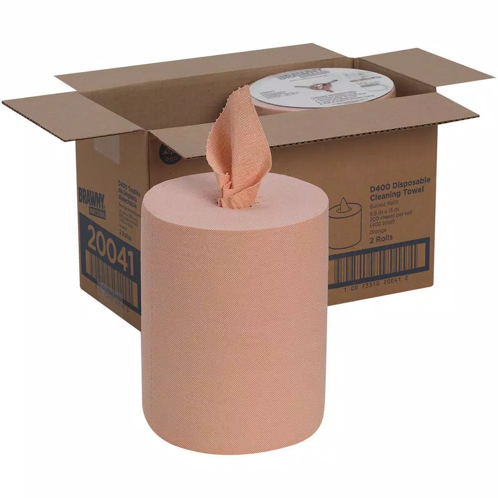 Georgia-Pacific Brawny Professional D400 Orange Disposable Center-Pull Paper Towels, 200 Sheets per Roll, 2 Rolls per Carton