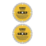 DEWALT 10 in. 24-Teeth Thin Kerf Construction Table Saw Blade (2-Pack) thumbnail 1