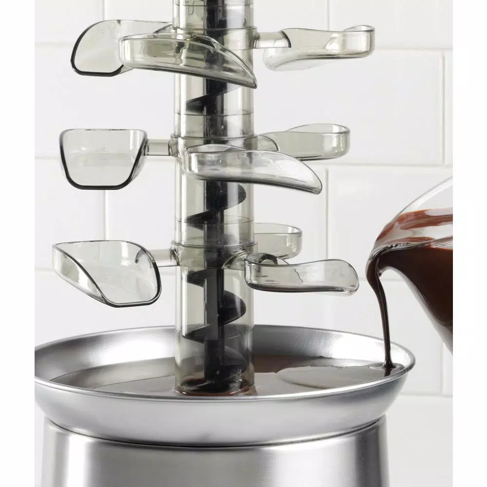 Nostalgia 3-Tier Stainless Steel Cascading Fondue Fountain with Auger-Style Flow
