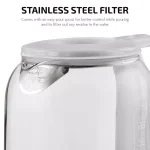 Ovente 1.5L White Glass Electric Kettle with ProntoFill Technology, 1500W thumbnail 5