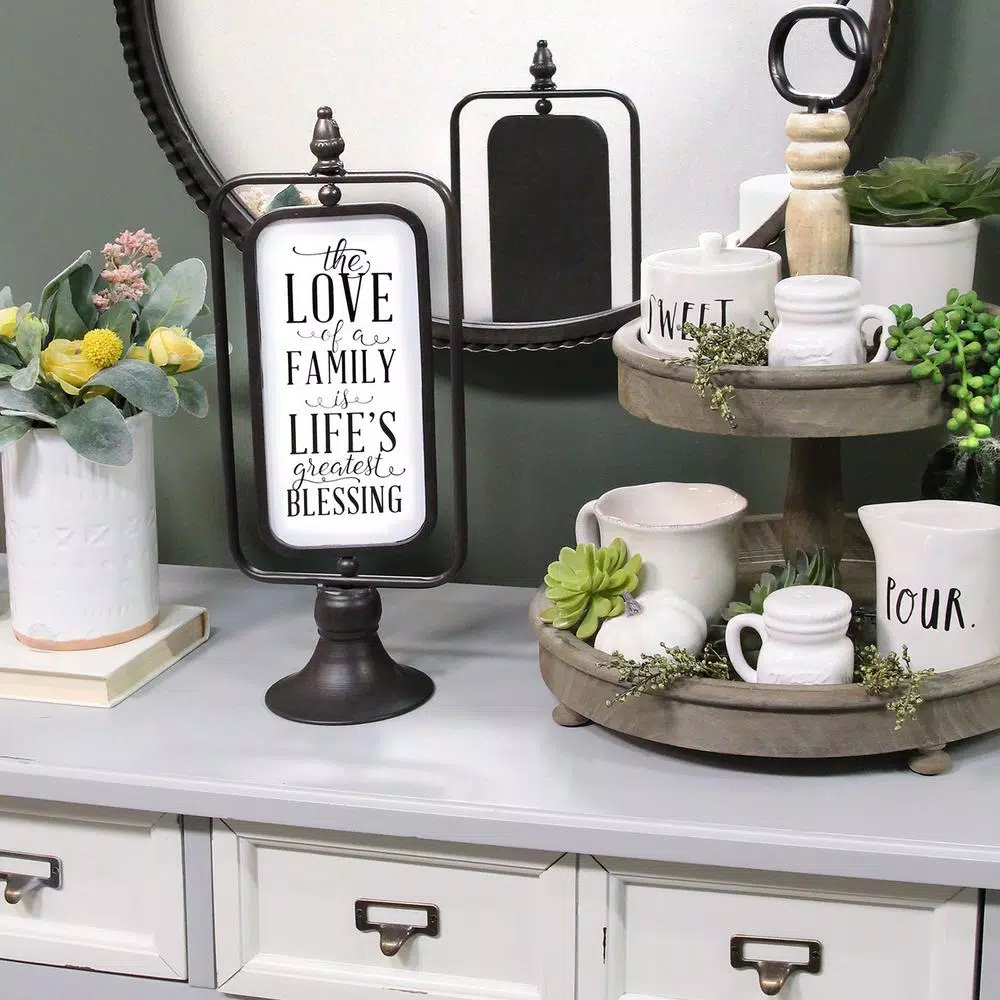 Stratton Home Decor Stratton Home Love of a Family Metal Tabletop Accent - Farmhouse Decorative Sign