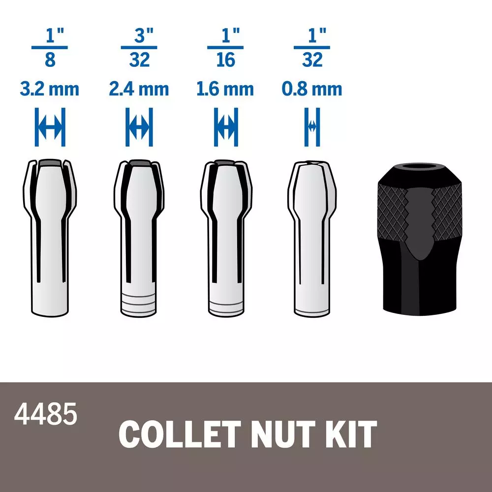 Dremel Quick Change Collet Nuts, 5-Piece Set for Rotary Tools