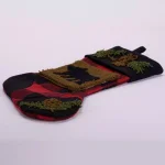 Glitzhome 19 in. Plaid Christmas Stocking with Handmade Rug Hooked Bear and Embroidery thumbnail 2