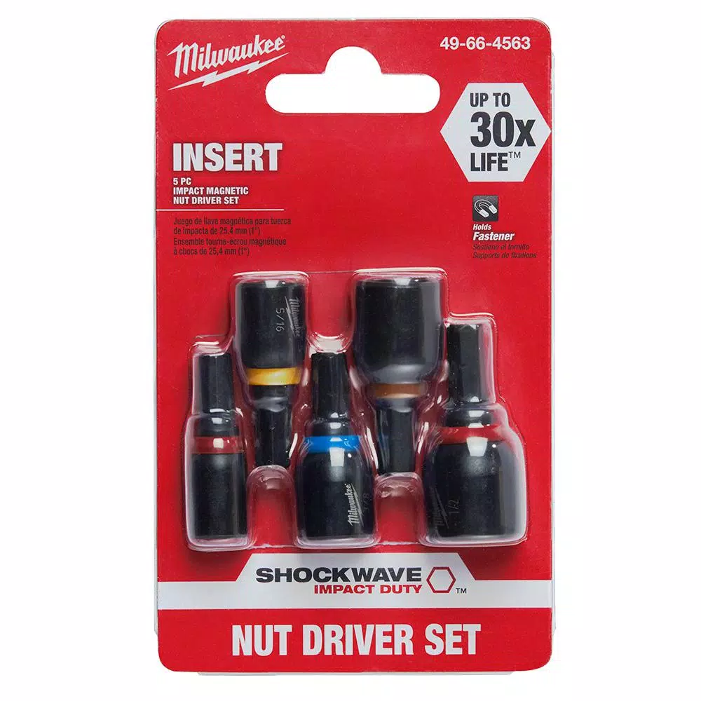 Milwaukee SHOCKWAVE Impact Duty Insert Magnetic Nut Driver Set, 5-Piece