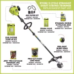 RYOBI 25cc 2-Cycle Gas Straight Shaft String Trimmer, Reconditioned thumbnail 11