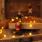 LUMABASE Jack O' Lantern LED Mini String Lights with Timer, Waterproof Battery Operated Pumpkin Lights, Set of 2 thumbnail 5