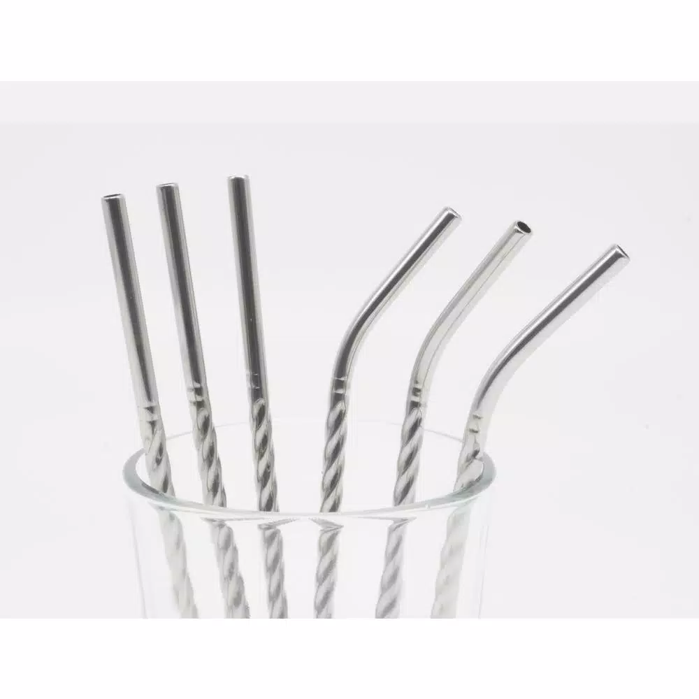 ExcelSteel 14 Pc Reusable Stainless Steel Mini Straw Set with Cleaning Brushes