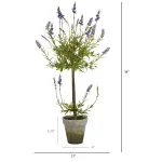 Nearly Natural 34 in. Artificial Lavender Topiary Tree in Clay Planter thumbnail 2