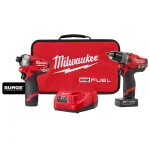 Milwaukee M12 FUEL 12V Brushless Cordless Surge Impact and Hammer Drill Combo Kit (2-Tool) thumbnail 1