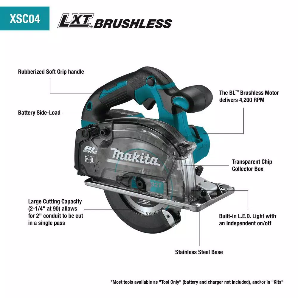 Makita 18V LXT Brushless 5-7/8" Metal Cutting Saw Kit with 5.0Ah Battery & Charger