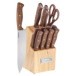 Cuisinart 14-Piece Triple Rivet Stainless Steel Knife Set with Solid Walnut Block thumbnail 1