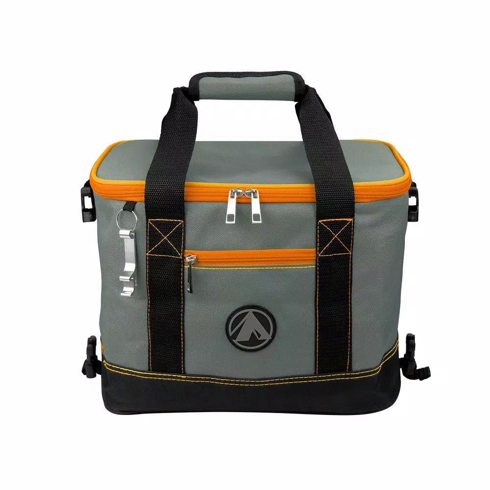 GigaTent Collapsible Soft-Side Insulated Cooler with 2 Cargo Pockets and Bottle Opener - Orange