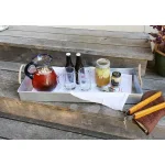 Achla Designs Galvanized Steel Serving Tray with Rope Handles, 28.25 in. x 10.25 in. thumbnail 5