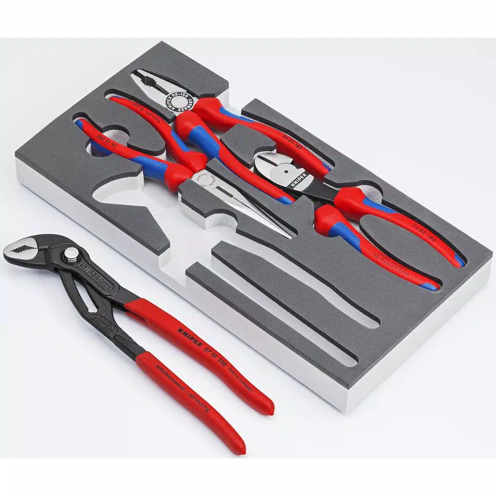 KNIPEX 4-Piece Pliers Set with Foam Organizer Tray