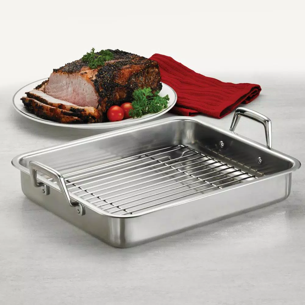 Tramontina Gourmet Prima 5 Qt. Stainless Steel Roasting Pan with Basting Grill