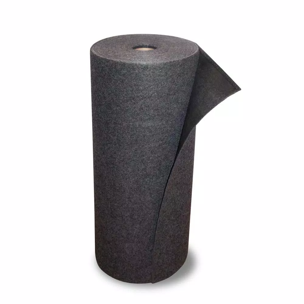Mighty Line 34 in. x 50 ft. Sticky Absorbent Floor Mat Roll, Black