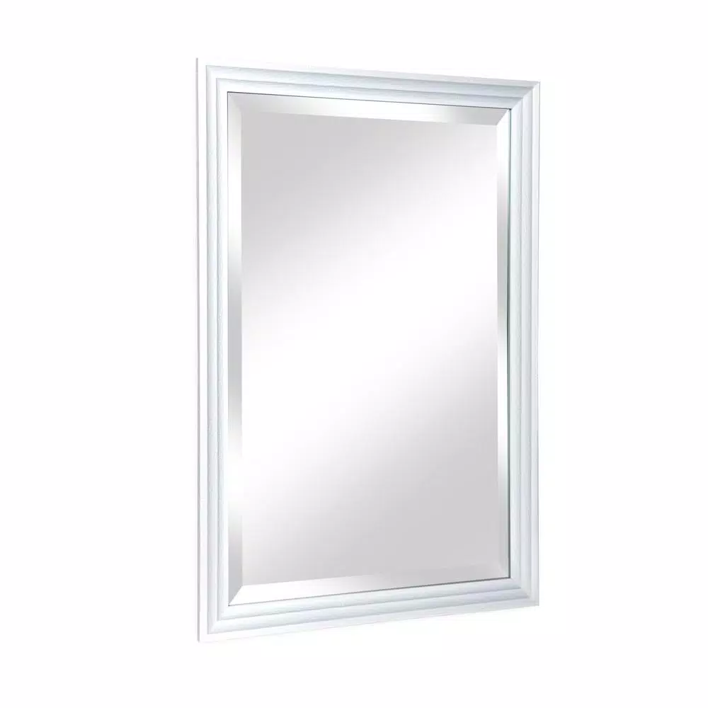 Alpine Art & Mirror Natural White Beveled Glass Accent Mirror, 24 x 36 in.