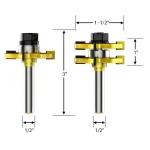 Stalwart Tungsten Carbide Tongue and Groove Router Bit Set with Wood Storage Case, 2-Piece thumbnail 2