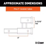 CURT 8-Inch Dual Receiver Extender, 2-Inch Shank, 3,500 lbs. Capacity, 5-13/16" Rise thumbnail 6