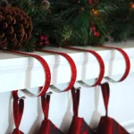 Original MantleClip Red Glitter Steel MantleClip Stocking Holder, 2.5 in. (4-Pack) thumbnail 3