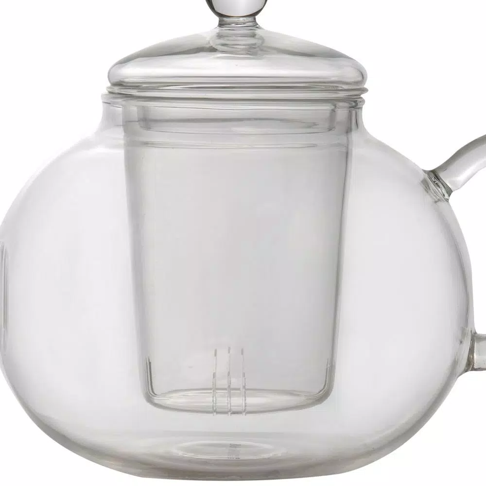 BergHOFF Essentials 4-Cup Glass Teapot with Removable Glass Infuser, Clear