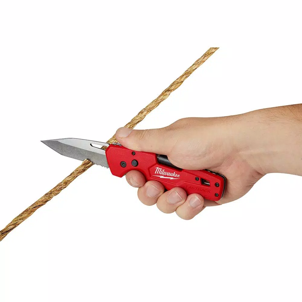 Milwaukee FASTBACK 5-in-1 Folding Utility Knife with 3 in. Tanto Blade