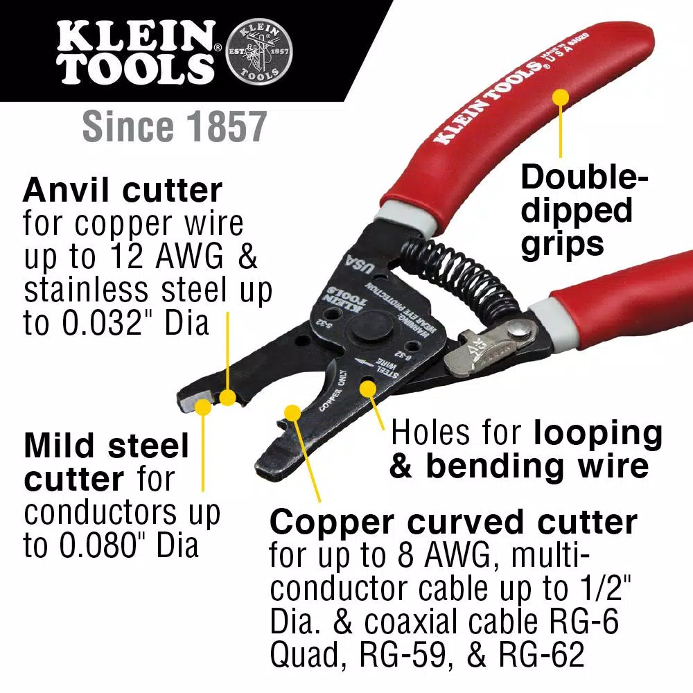Klein Tools Coaxial Cable Installation Kit with Compression Crimper, Stripper, and Multi-Cable Cutter