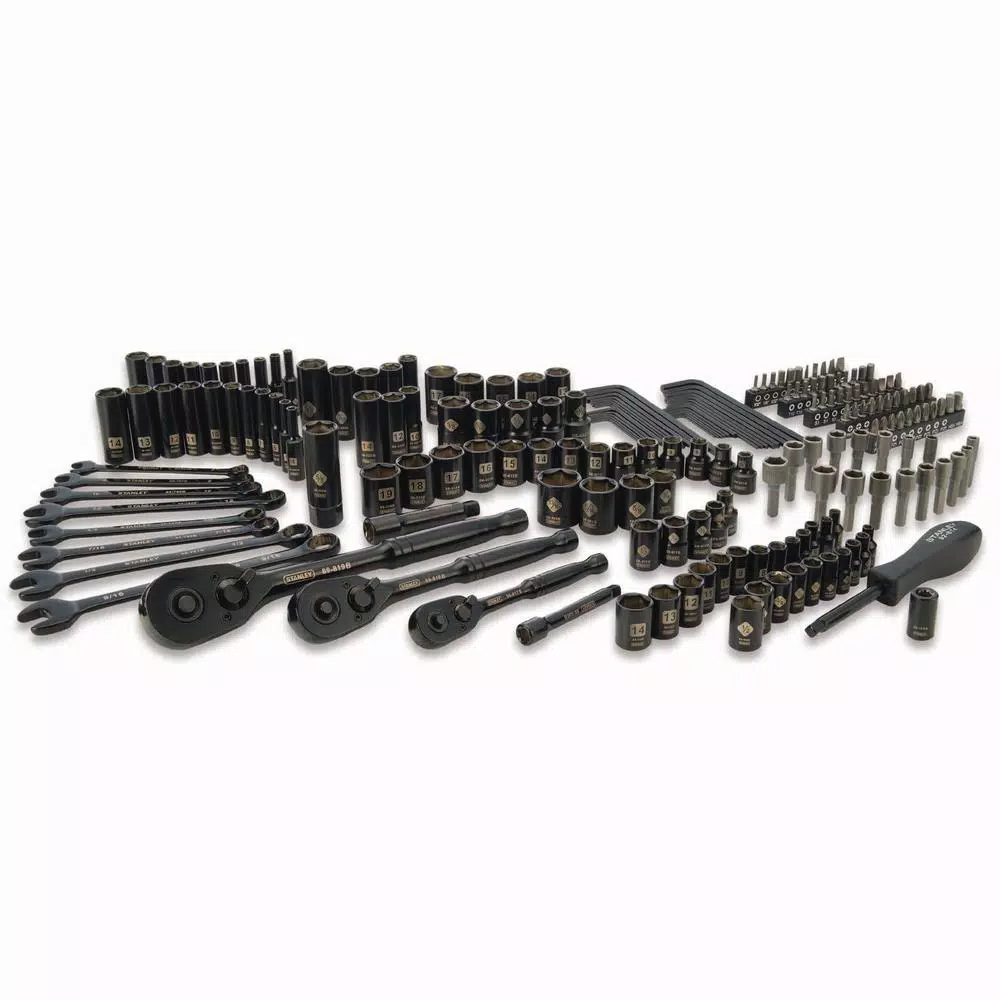 STANLEY 201-Piece Mechanics Tool Set with Black Chrome Finish
