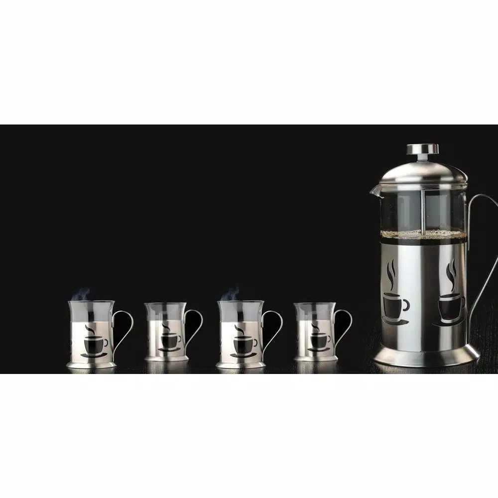 BergHOFF CooknCo 2.5-Cup Stainless Steel and Glass French Press Coffee Maker