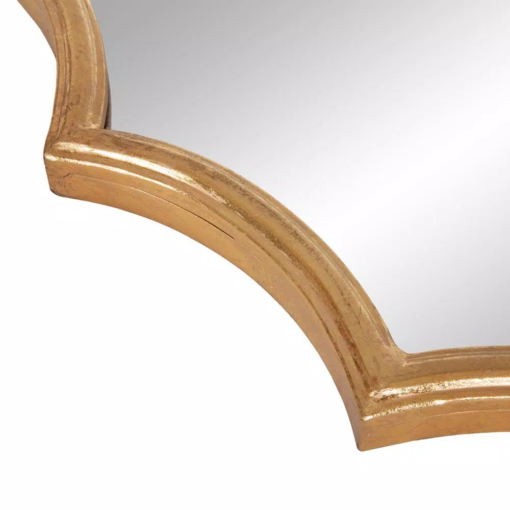 Pinnacle Art Deco Ornate Gold Scalloped Accent Mirror - 35.75 in. H x 26.25 in. W
