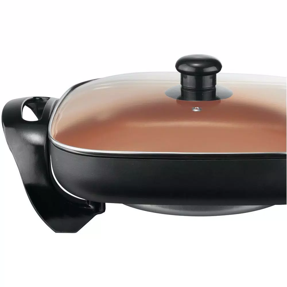 Brentwood Appliances 12 in. Copper Nonstick Electric Skillet, 1300W, 144 sq. in. Cooking Area