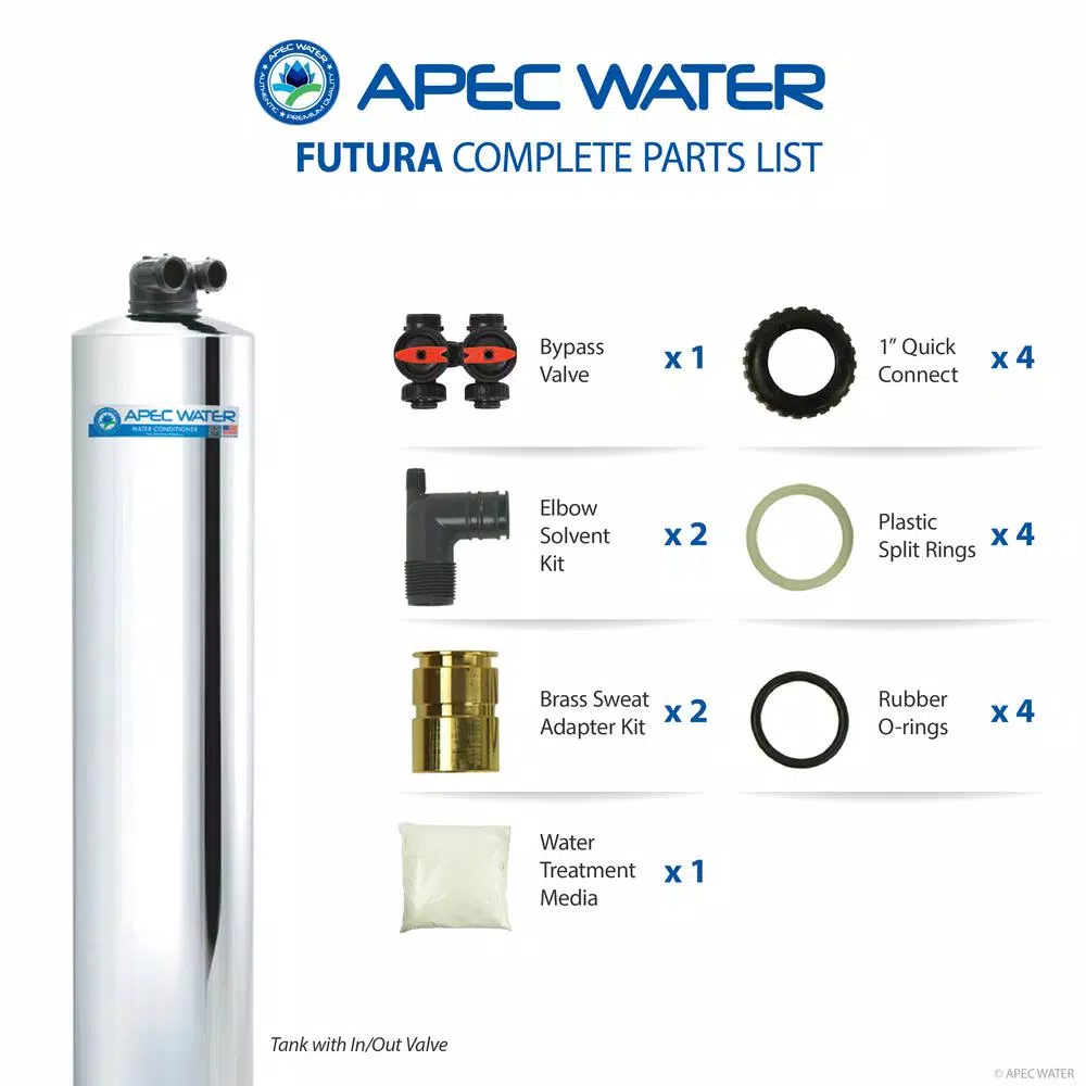 APEC Water Systems FUTURA-10 Salt-Free Whole House Water Conditioner with Pre-Filter, 10 GPM