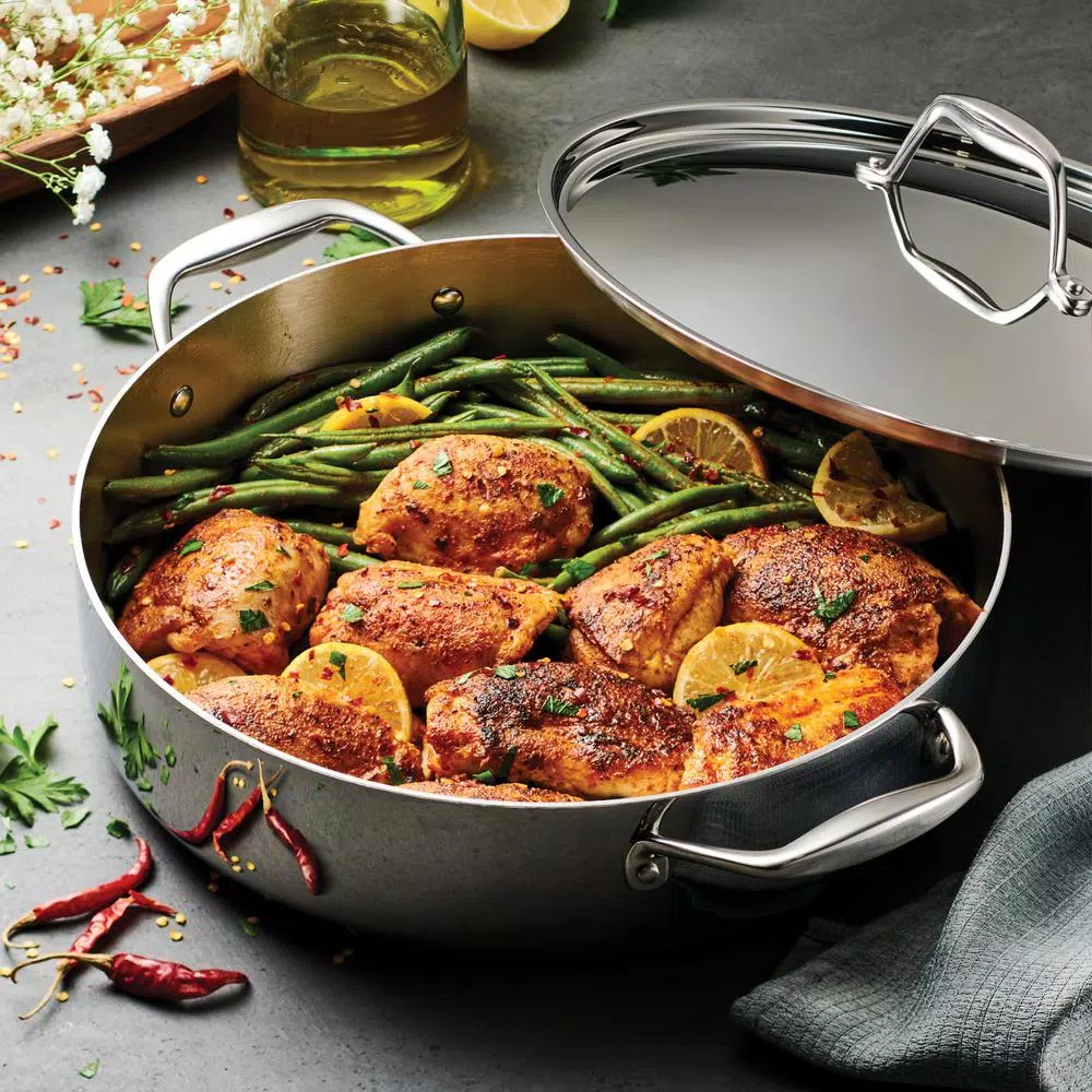 Tramontina Gourmet 6 Qt. Tri-Ply Clad Stainless Steel Covered Braiser