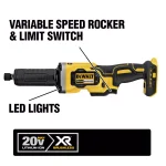DEWALT 20V MAX XR Brushless 4-1/2 in. Cordless Angle Grinder & 1-1/2 in. Die Grinder Kit with 5.0Ah Battery thumbnail 9