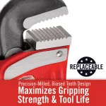 RIDGID 10 in. Heavy-Duty Straight Pipe Wrench, Ductile-Iron with I-Beam Handle thumbnail 7