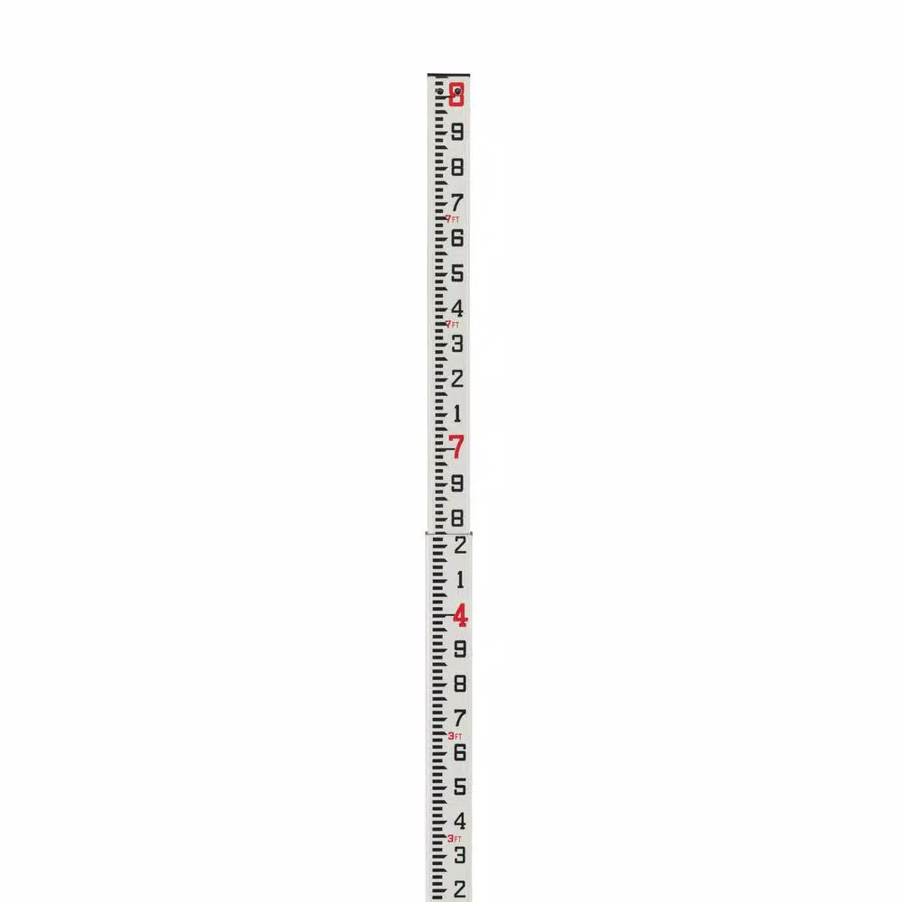 AdirPro 8 ft. Fiberglass Telescoping Grade Rod with 10ths Scale