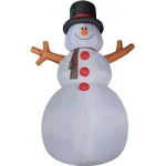 Fraser Hill Farm 20 ft. Jolly Snowman Christmas Inflatable with RGB Lights thumbnail 1