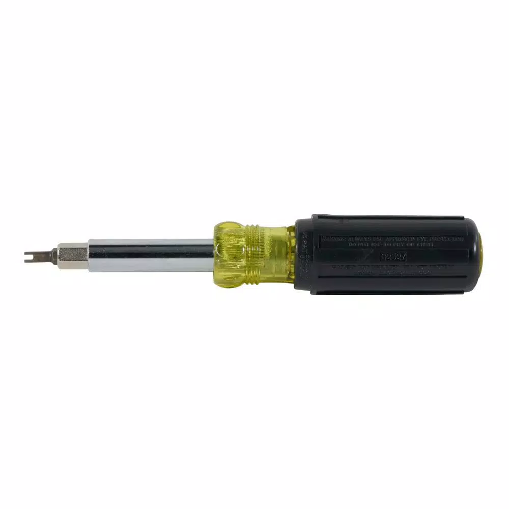 Klein Tools 11-in-1 Multi-Bit Screwdriver and Nut Driver with Schrader Valve Core Tool, Cushion Grip