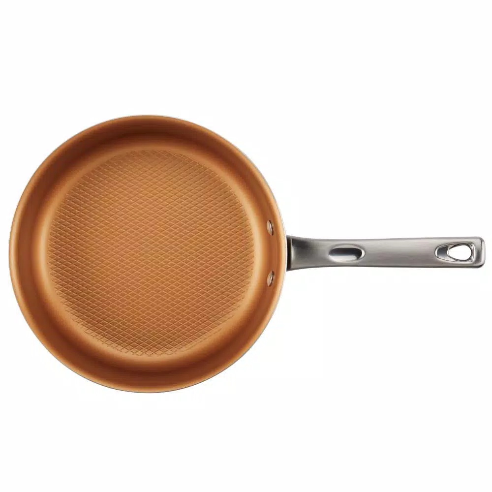 Ayesha Curry Home Collection 3 Qt. Aluminum Nonstick Saute Pan with Glass Lid, Brown Sugar
