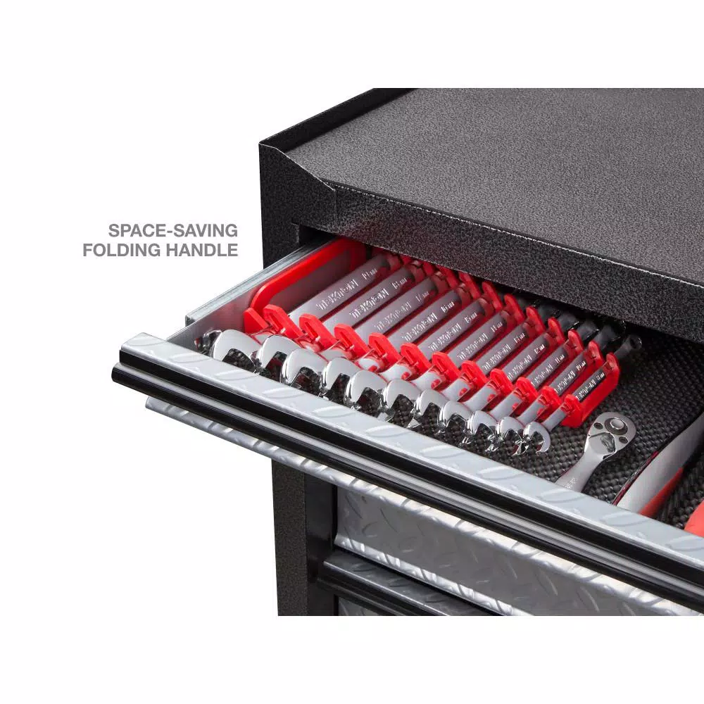 TEKTON 11-Tool Store-and-Go Wrench Rack Keeper, Red