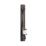 LITTON LANE 36 in. Scrolled Wrought Iron Wall Sconce Candle Holder with Glass Hurricane, Deep Bronze thumbnail 1