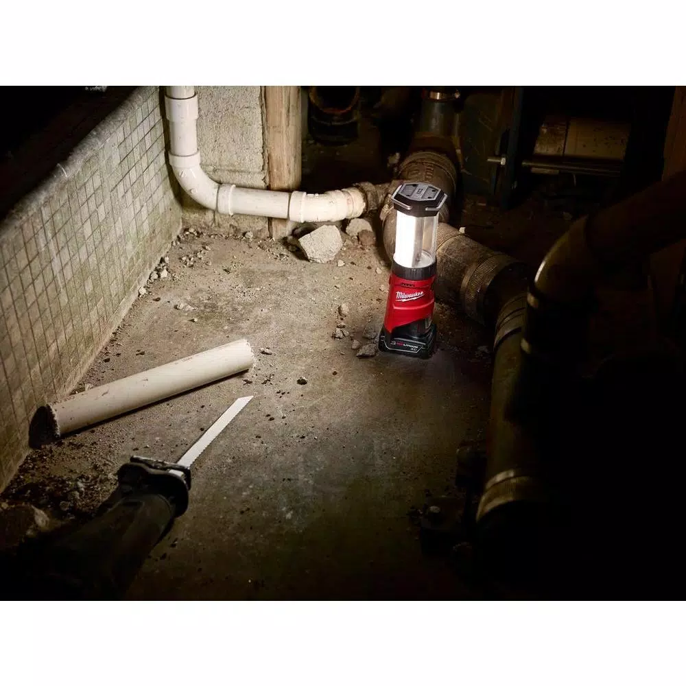Milwaukee M12 12V Cordless LED Lantern/Flood Light & Compact Vacuum Kit with 3.0 Ah Battery