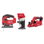 Milwaukee M18 FUEL 18V Brushless Cordless 3-Tool Combo Kit: Jig Saw, Compact Router & 3-1/4 in. Planer thumbnail 1