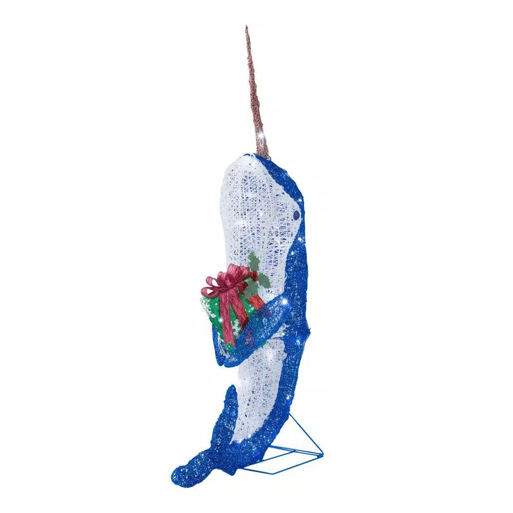 Home Accents Holiday 50-in. LED Narwhal Yard Decoration with 60 Warm White Lights