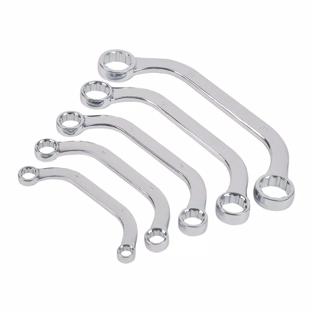 KING 5-Piece Metric Half-Moon Box-End Wrench Set, 8 mm to 22 mm with Hanging Clip