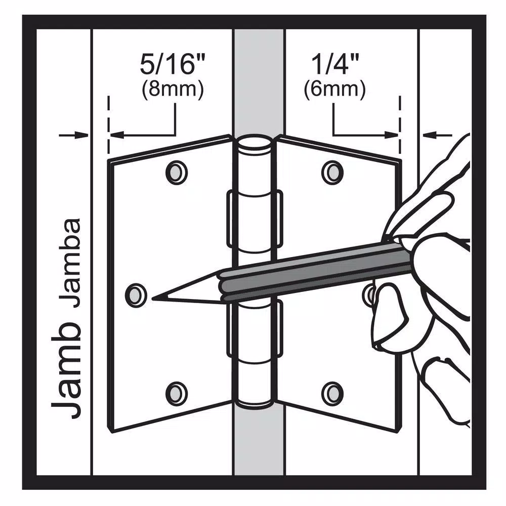 Everbilt 3-1/2 in. x 5/8 in. Radius Matte Black Smooth Action Butt Door Hinge, 3-Pack
