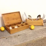 BergHOFF Bamboo Tea Box and Flatware Caddy Set - 2 Piece Organizer thumbnail 2