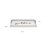 Elegant Designs Gather Gray Wash Decorative Wood Serving Tray with Black Metal Handles thumbnail 3
