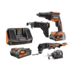 RIDGID 18V Brushless Cordless Drywall Screwdriver and JobMax Multi-Tool Combo Kit with (2) 2.0 Ah Batteries thumbnail 1